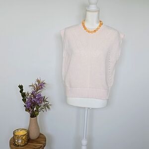LOFT Cotton Sleeveless Ribbed Sweater